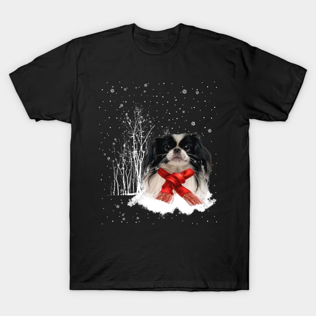 JAPANESE CHIN Christmas Dog Happy Holidays Season T-Shirt by BoongMie